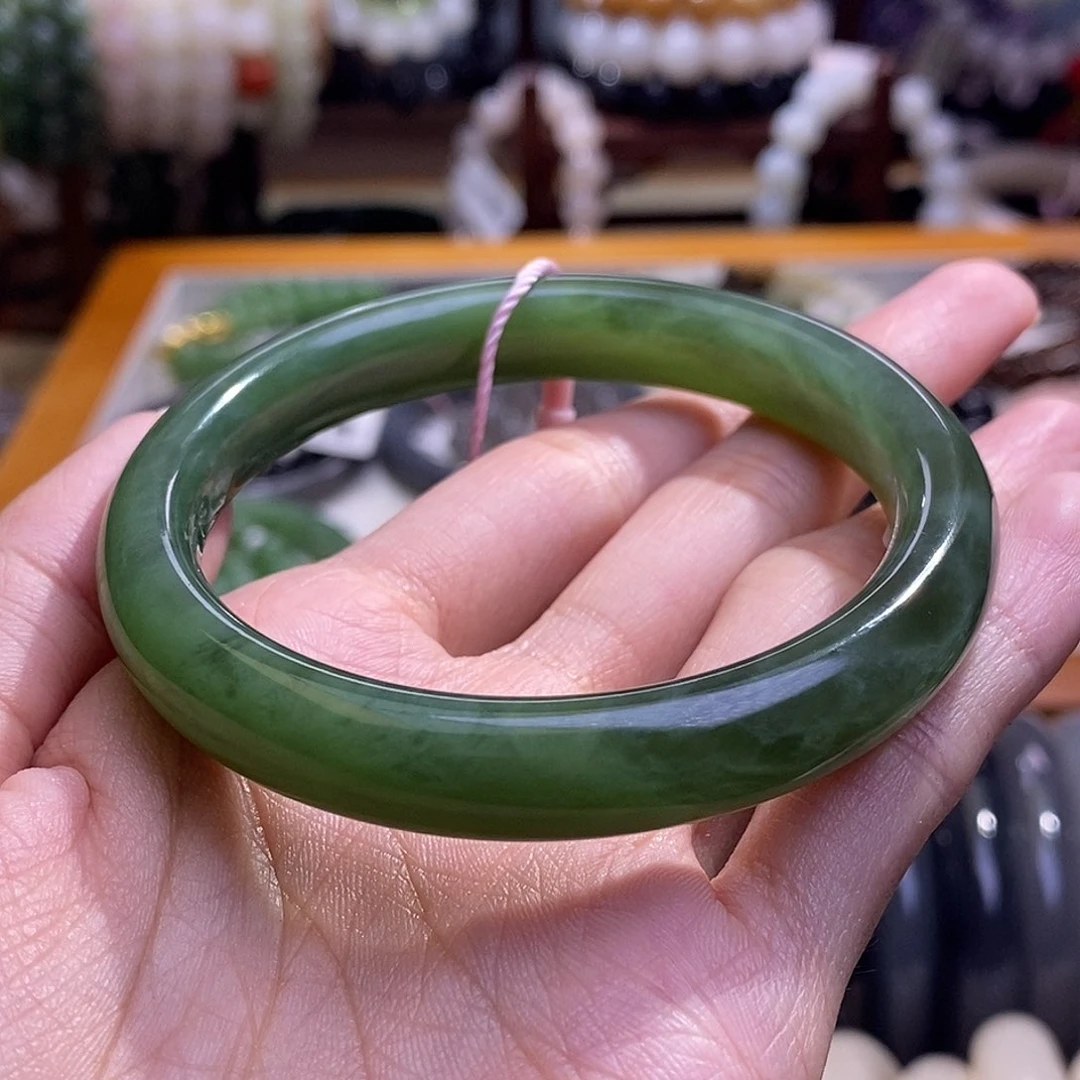 颈饰未镶嵌和田玉碧玉猫眼手镯56圈口