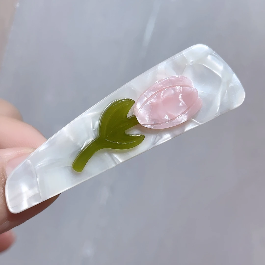 E94丝绸白色玫瑰日记边夹