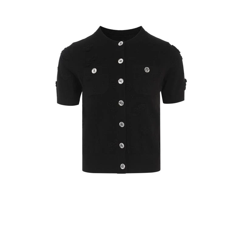 法式短袖针织衫轻薄气质优雅修身减龄上衣舒适打底衫女0030