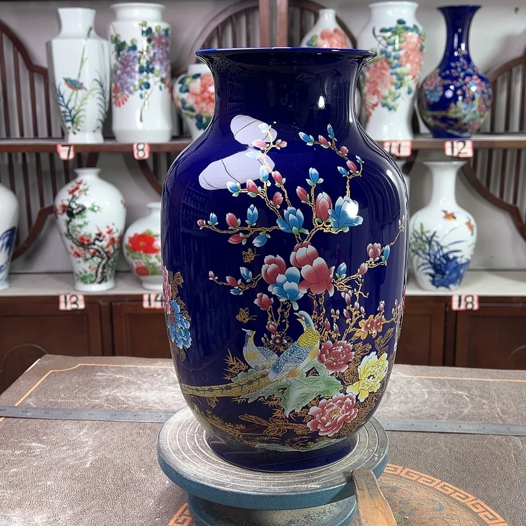 摆件陶景德镇陶瓷大冬景泰蓝