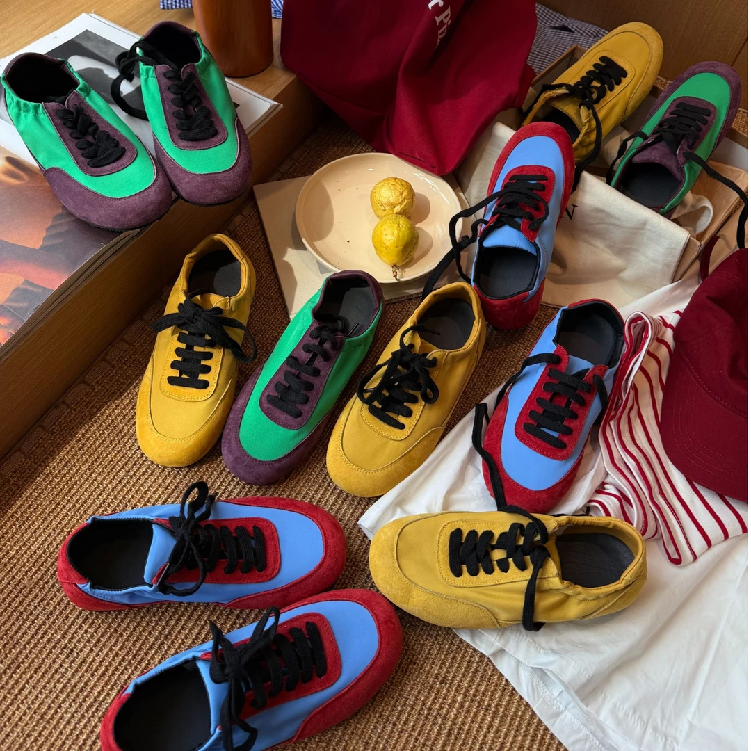 BAO/宝小姐百搭潮休闲鞋2025春季拼色平底舒适德训鞋7800-1559