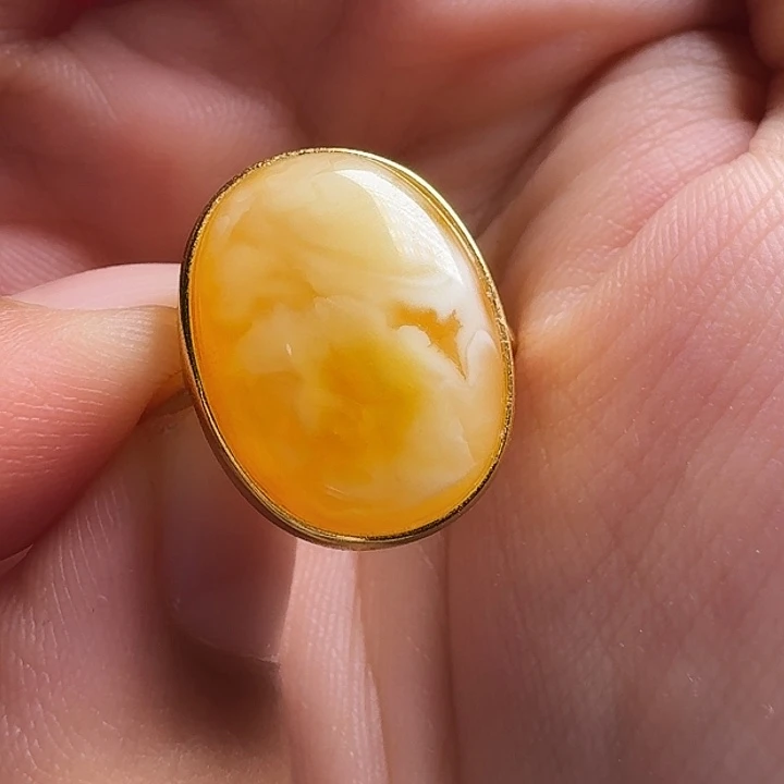 蜜蜡银S925镶嵌戒指戒指