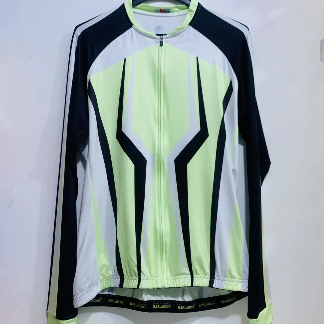 SQ 621【黑白绿冰丝长袖男士】ILPALADINO专业版骑行服高弹户外