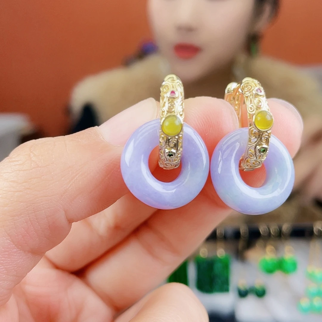 翡翠未镶嵌耳饰饰品