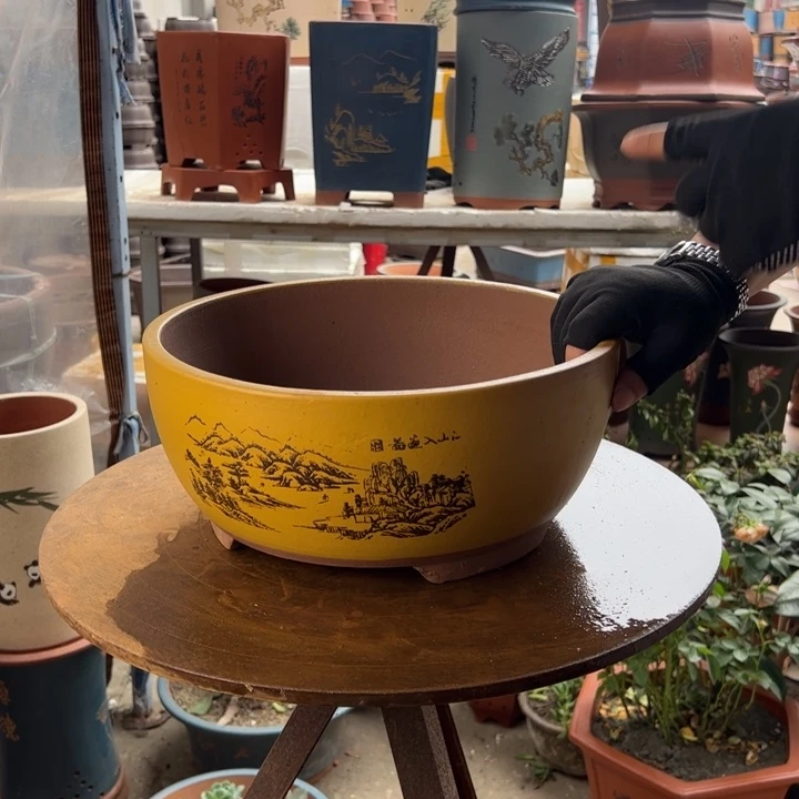 宜兴紫砂黄江山如画大