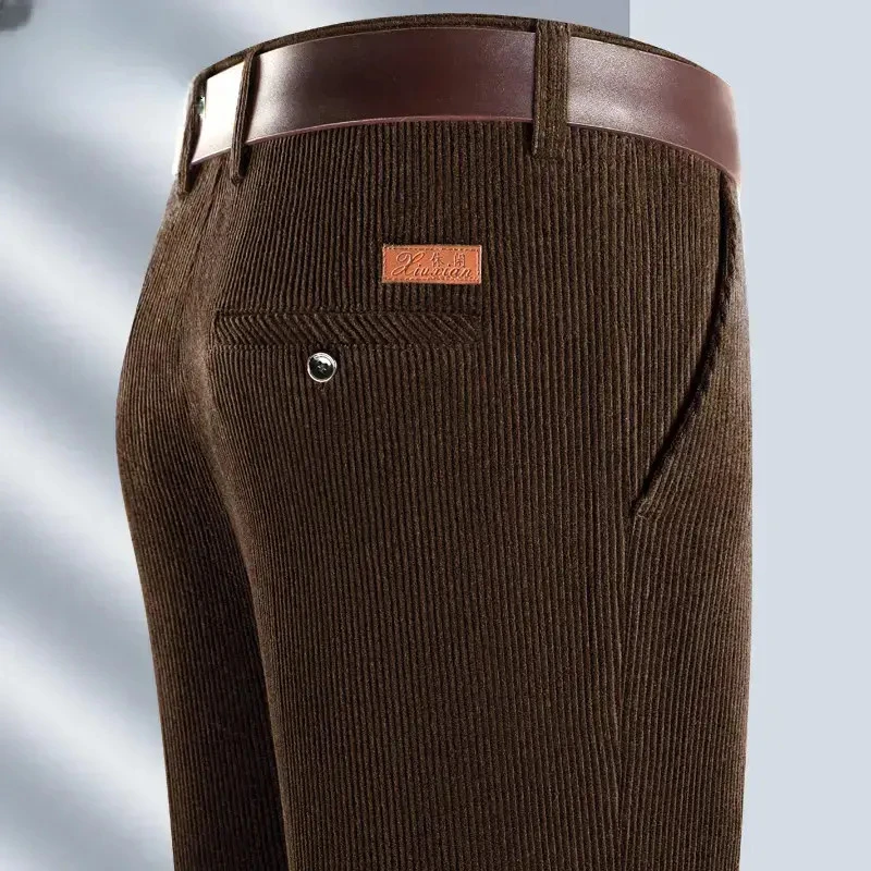 秋冬季加绒纯棉灯芯绒男裤百搭加厚秋冬男生男士裤子冬季加绒