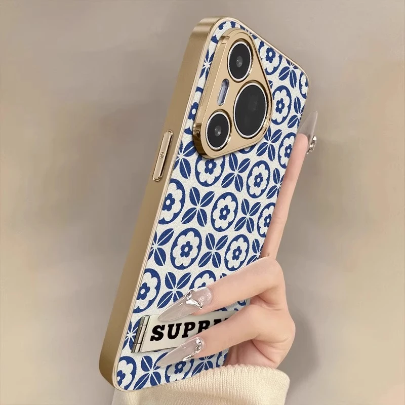 复古青花瓷纹适用华为pura80pro手机壳新款pura70高级p70艺术创意