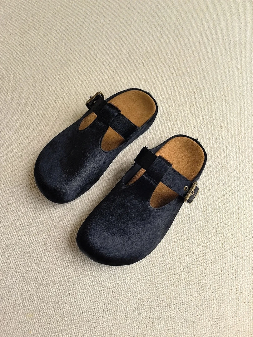 GershonBram “马里奥”系列新款真皮博肯包头拖鞋