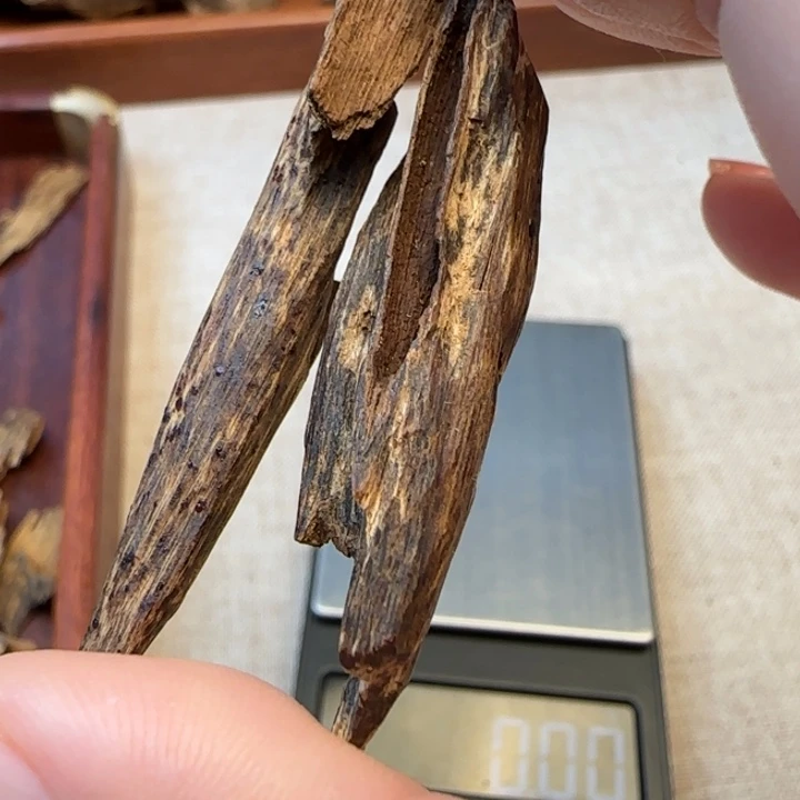 沉香摆件海南沉水野生虫漏2.2克