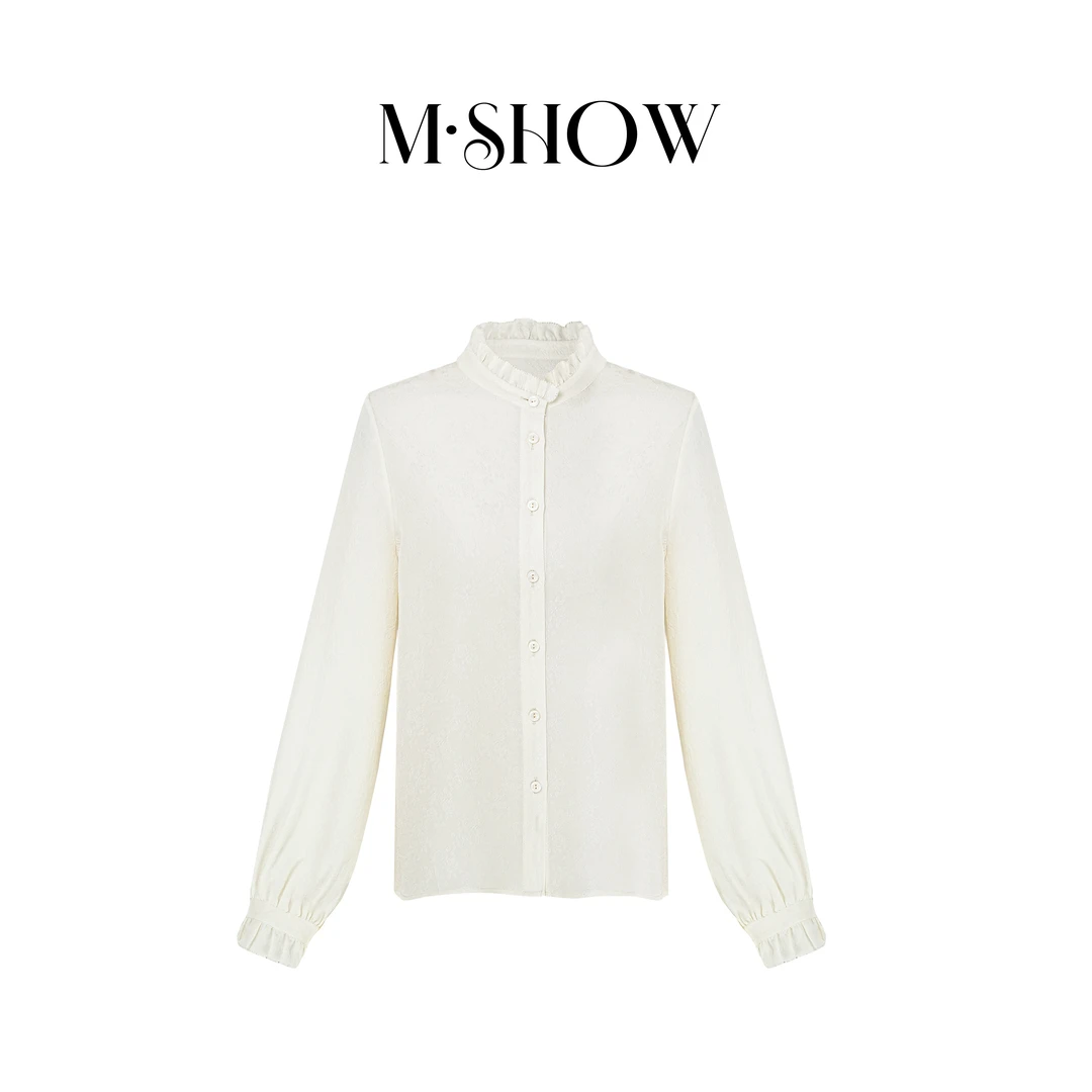 【重磅真丝】100%桑蚕丝25姆米冠乐绉女士长袖真丝衬衫5036C