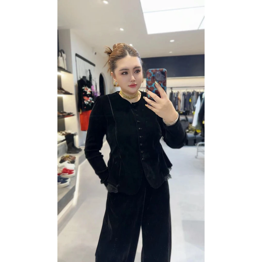 168欧韩集合店| 质感黑上衣色外套，达人私藏！演绎奢华魅力6828