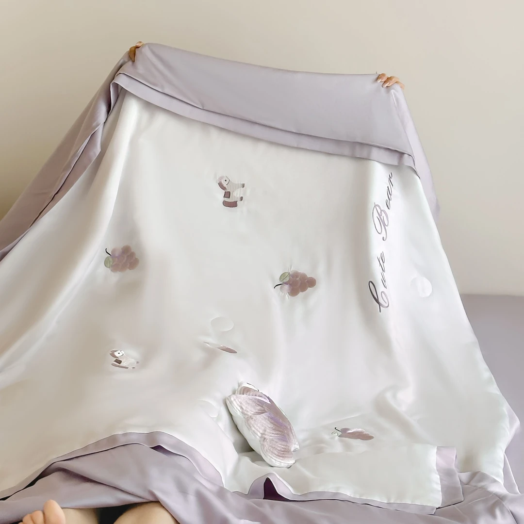 POCKET PIG/布袋猪【葡萄兔】天丝绣花夏被