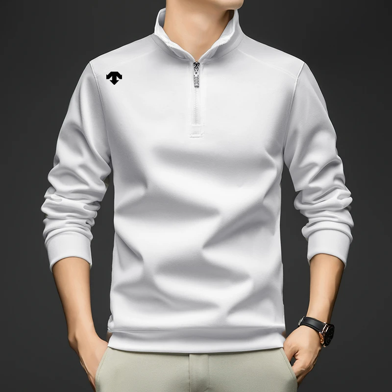 奥莱撤柜迪桑家卫衣男士中青年秋季拉链立领落肩袖时尚休闲上衣潮