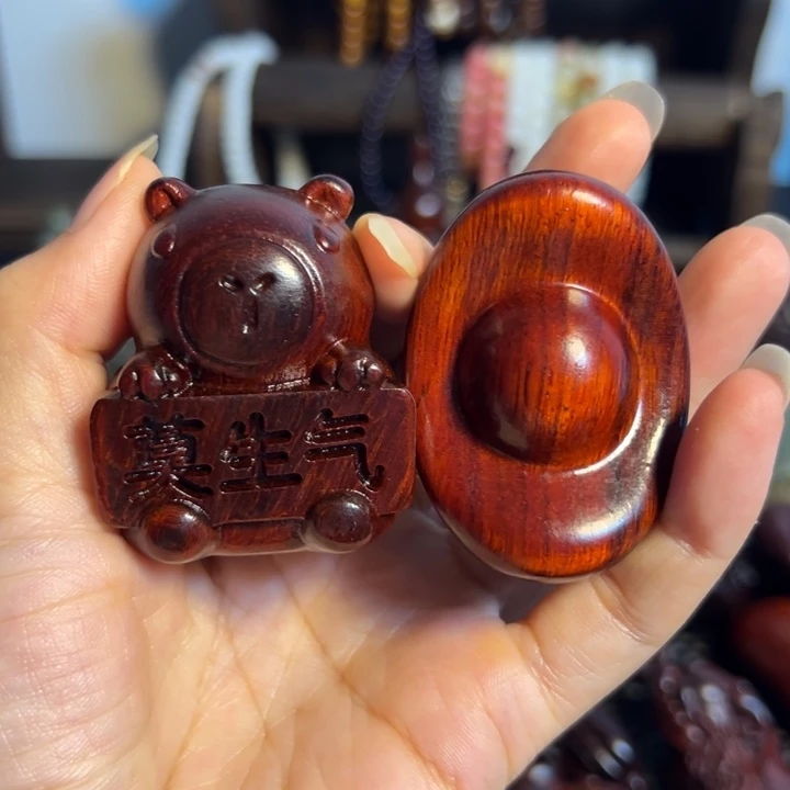 把件小叶紫檀两个一对