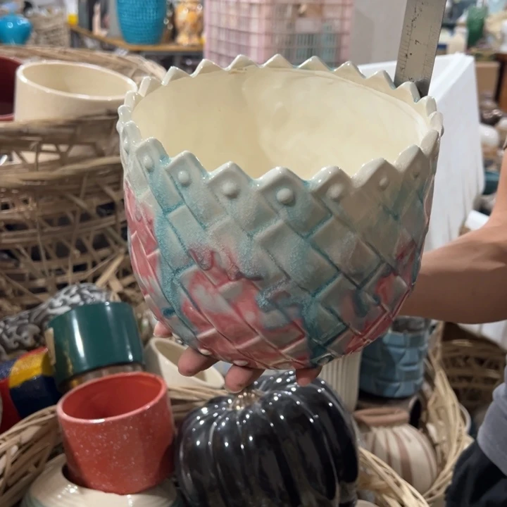 陶瓷花瓶摆件外贸出口（微瑕）高15口18公分磕碰