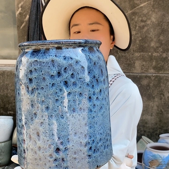 紫砂花盆瑕疵口17高26