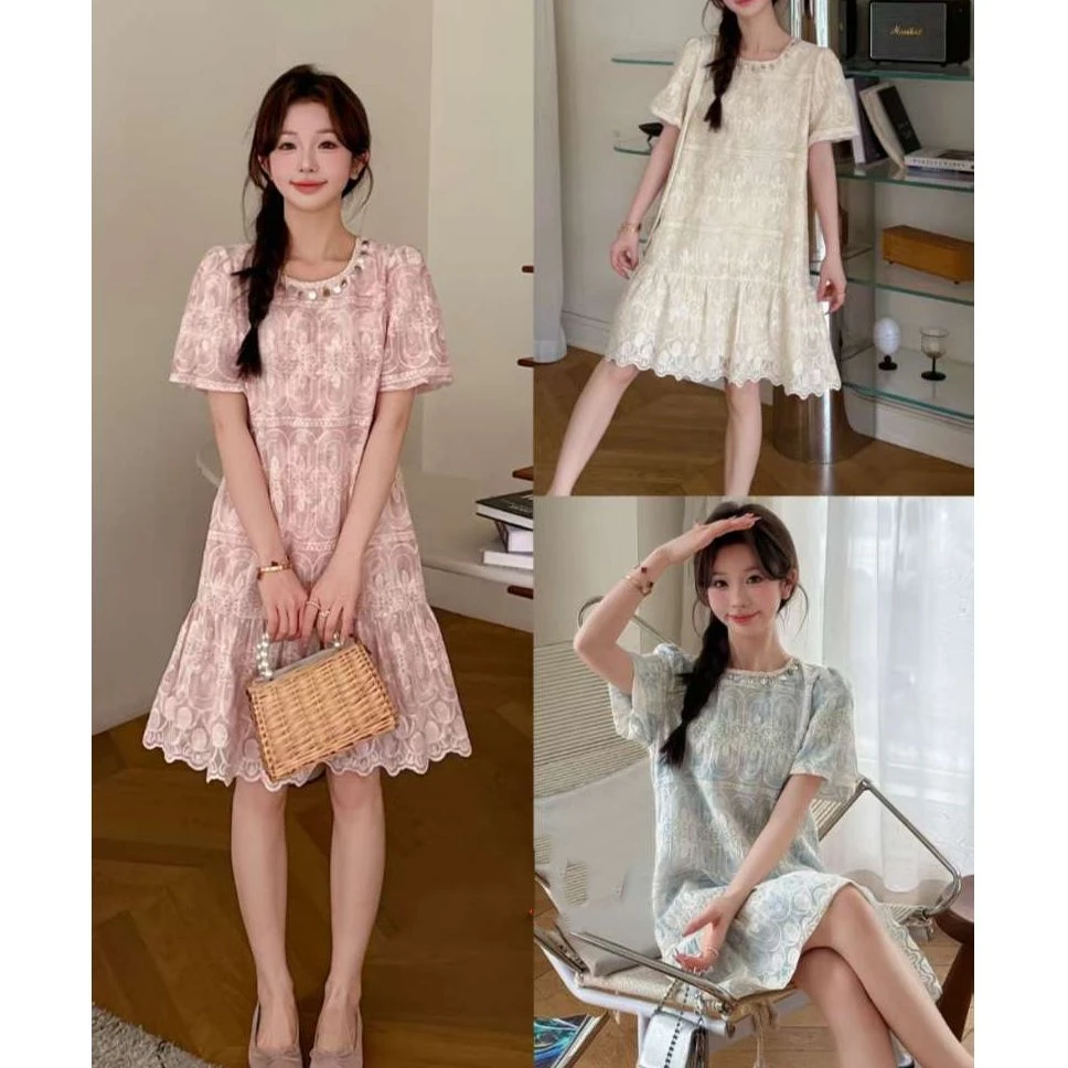 DS52070回味依衣高级感时尚设计师甜美连衣裙