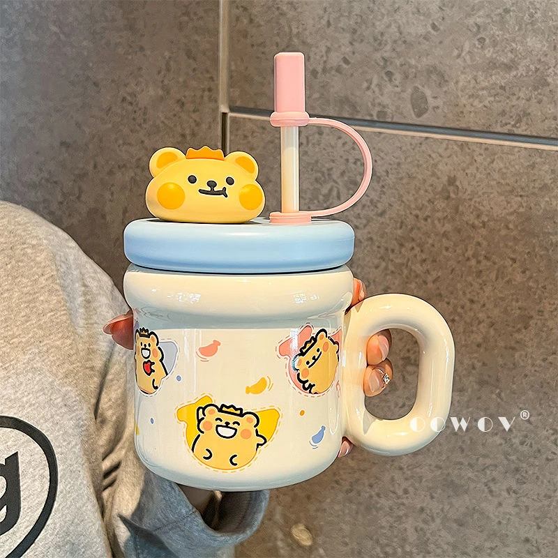 小熊虫联名马克杯茶水分离杯子女士高颜值水杯带茶隔办公室伴手礼