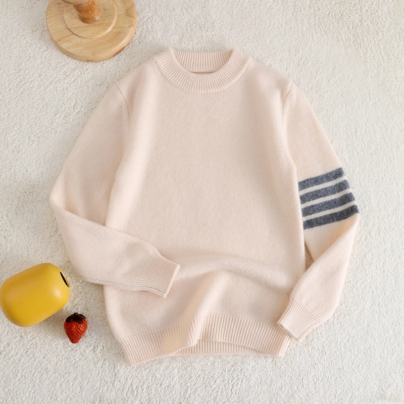 儿童100%羊毛衫男童加厚半高领毛衣女童秋冬针织衫TB长袖中大童