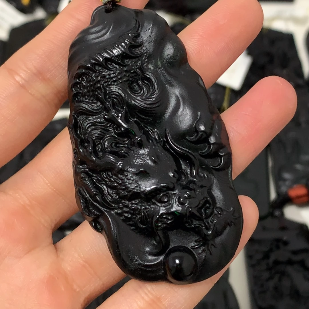 天然缅甸a货钢琴黑挂件