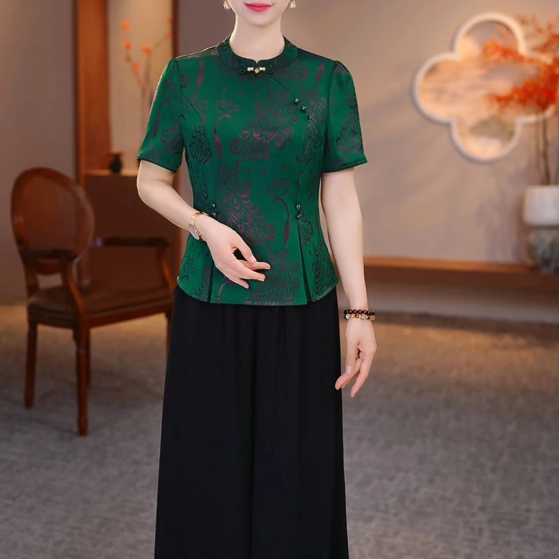 休闲风时尚套装时尚中国风复古套装洋气连衣裙女装
