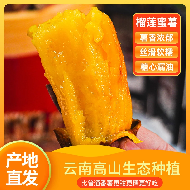 【产地直发】云南榴莲蜜薯丝滑3/5斤番薯红薯地瓜蜜薯金时烤红薯