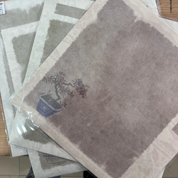 复古花木花鸟斗方 34*34cm 3包一组