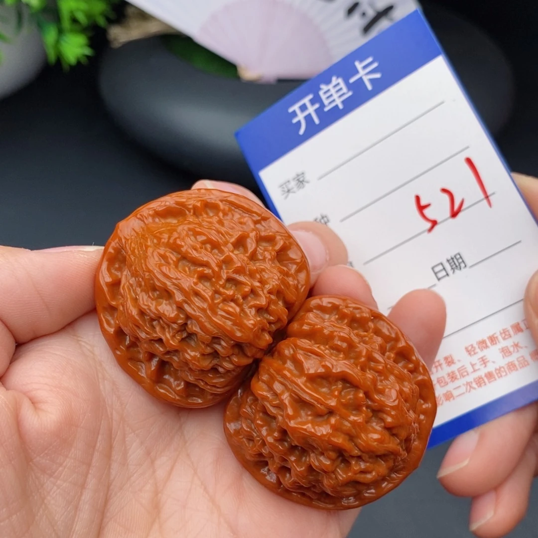 文玩核桃把件42红狮子521