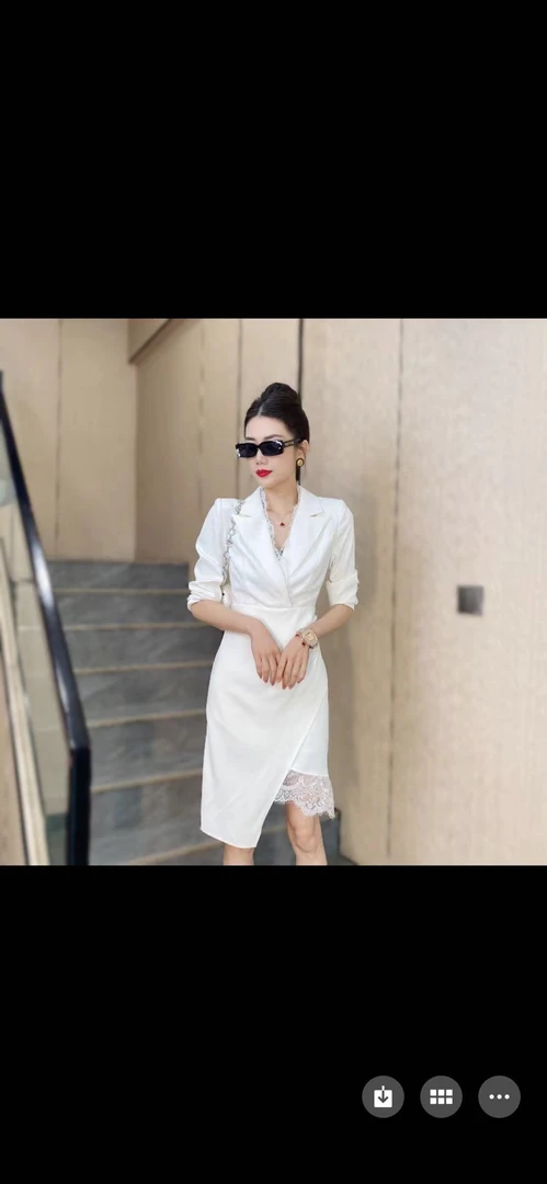拼接性感西装裙通勤夏季连衣裙设计感针织设计师法式