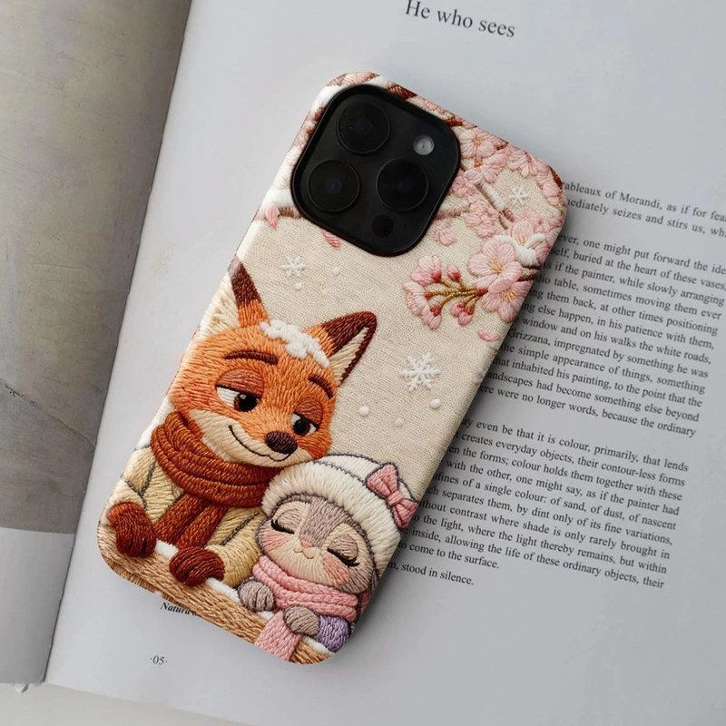 雪花狐狸适用苹果17promax卡通可爱iPhone16pro镜头全包15新款1