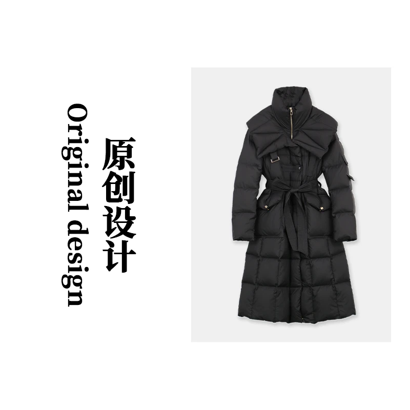 长款保暖大翻领羽绒服RDYH2303