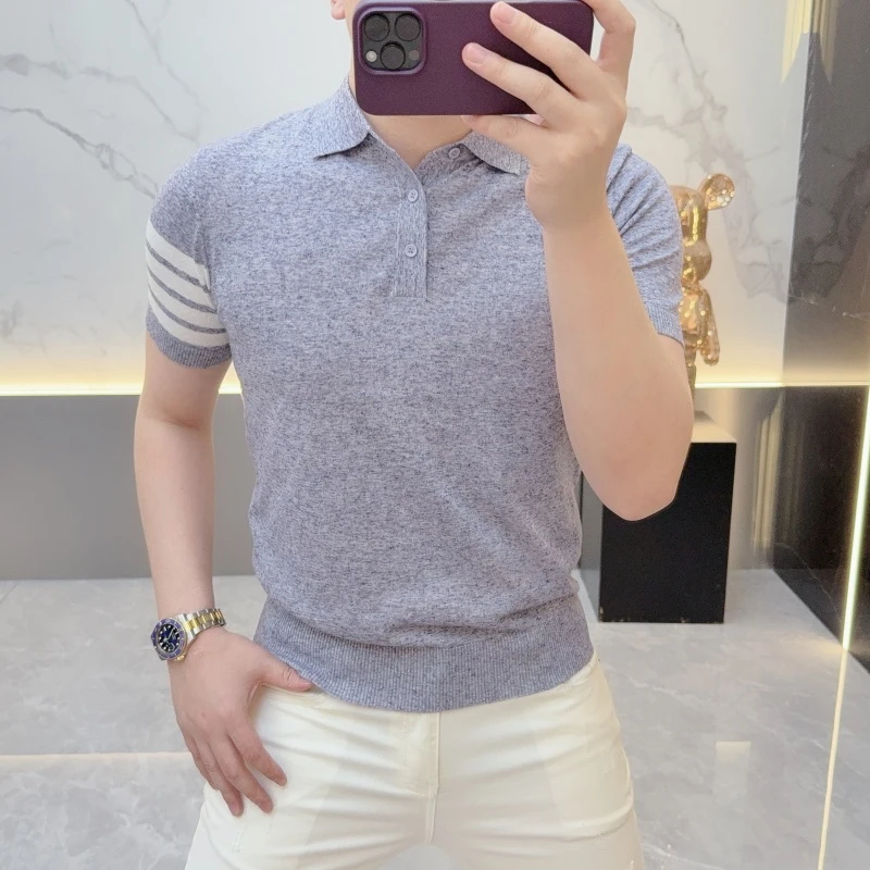 2025夏季新款高端潮牌男士POLO衫简约百搭商务休闲短袖修身帅气薄