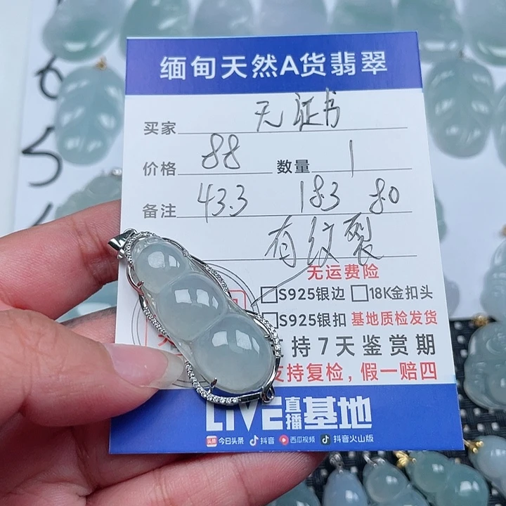 翡翠银S925镶嵌颈饰天然翡翠吊坠
