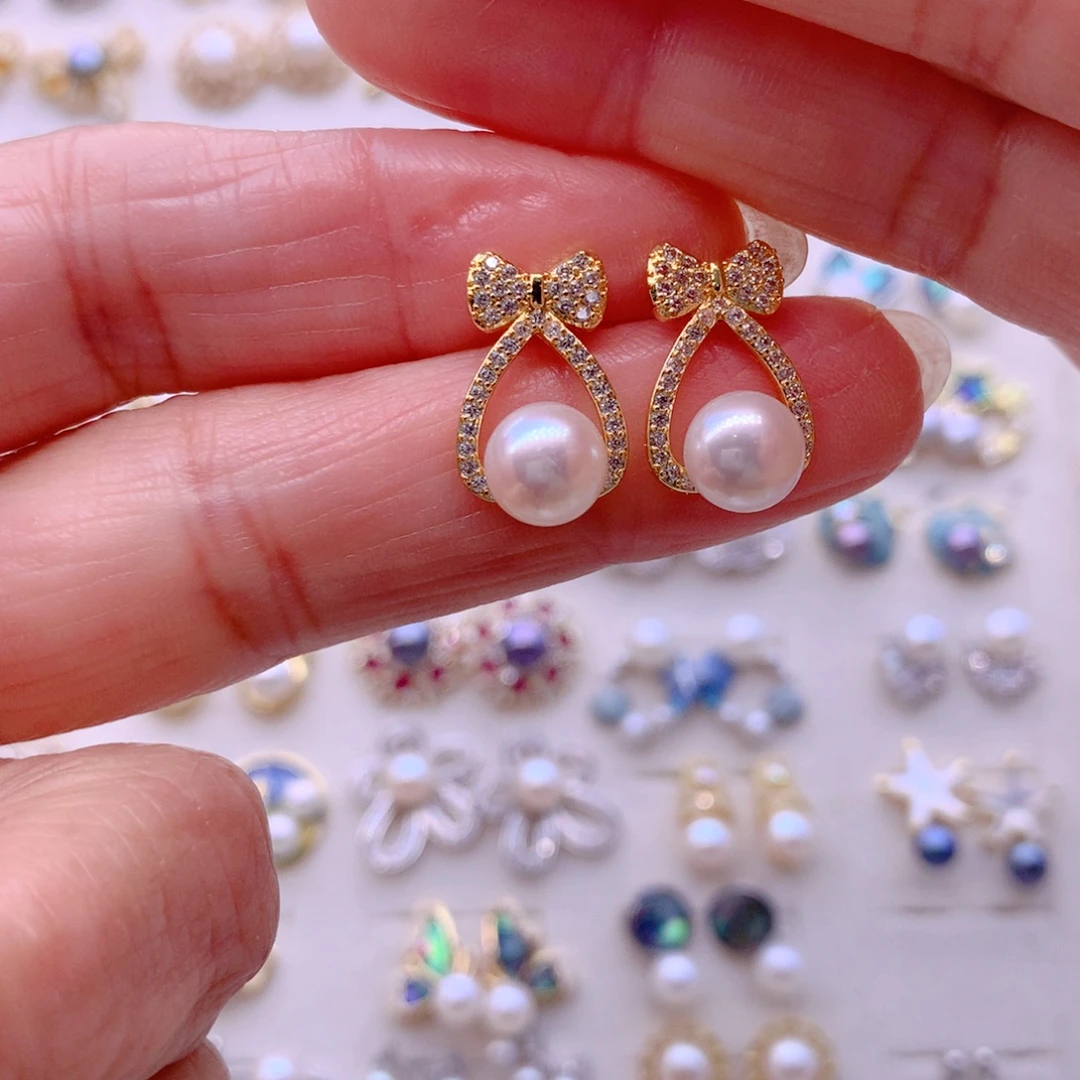 淡水珍珠耳饰合金