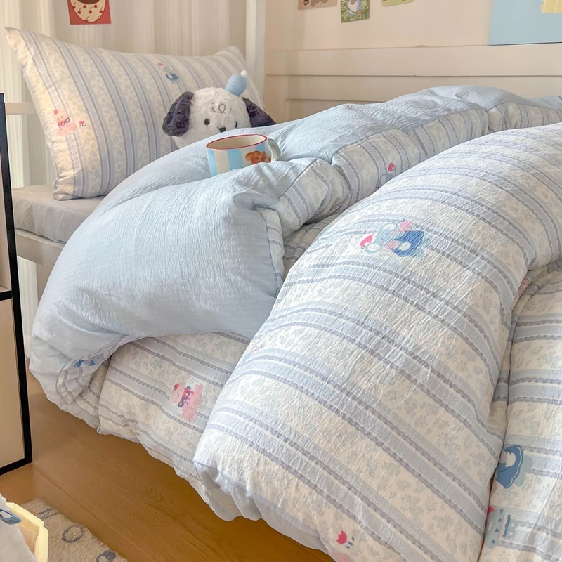 【宿舍款】有氧双层纱棉母婴级A类学生宿舍小清新三件套床单