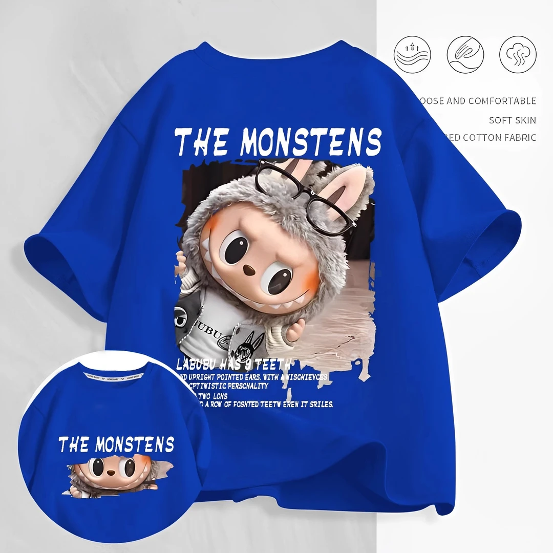 拉布布儿童短袖T恤夏季纯棉2025新款男童休闲半袖上衣男孩夏装潮