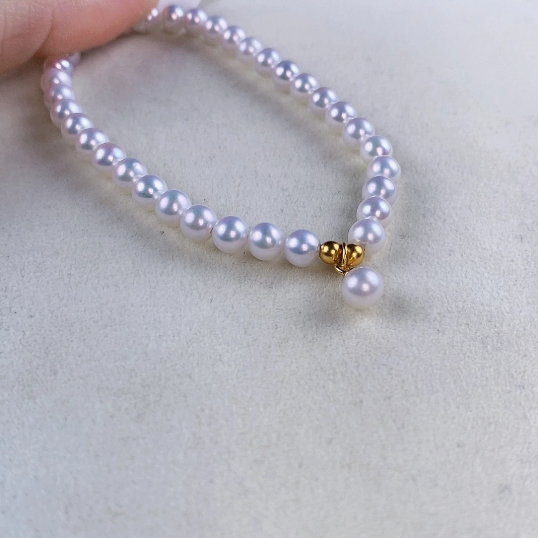 银S925镶嵌手绳淡水珍珠