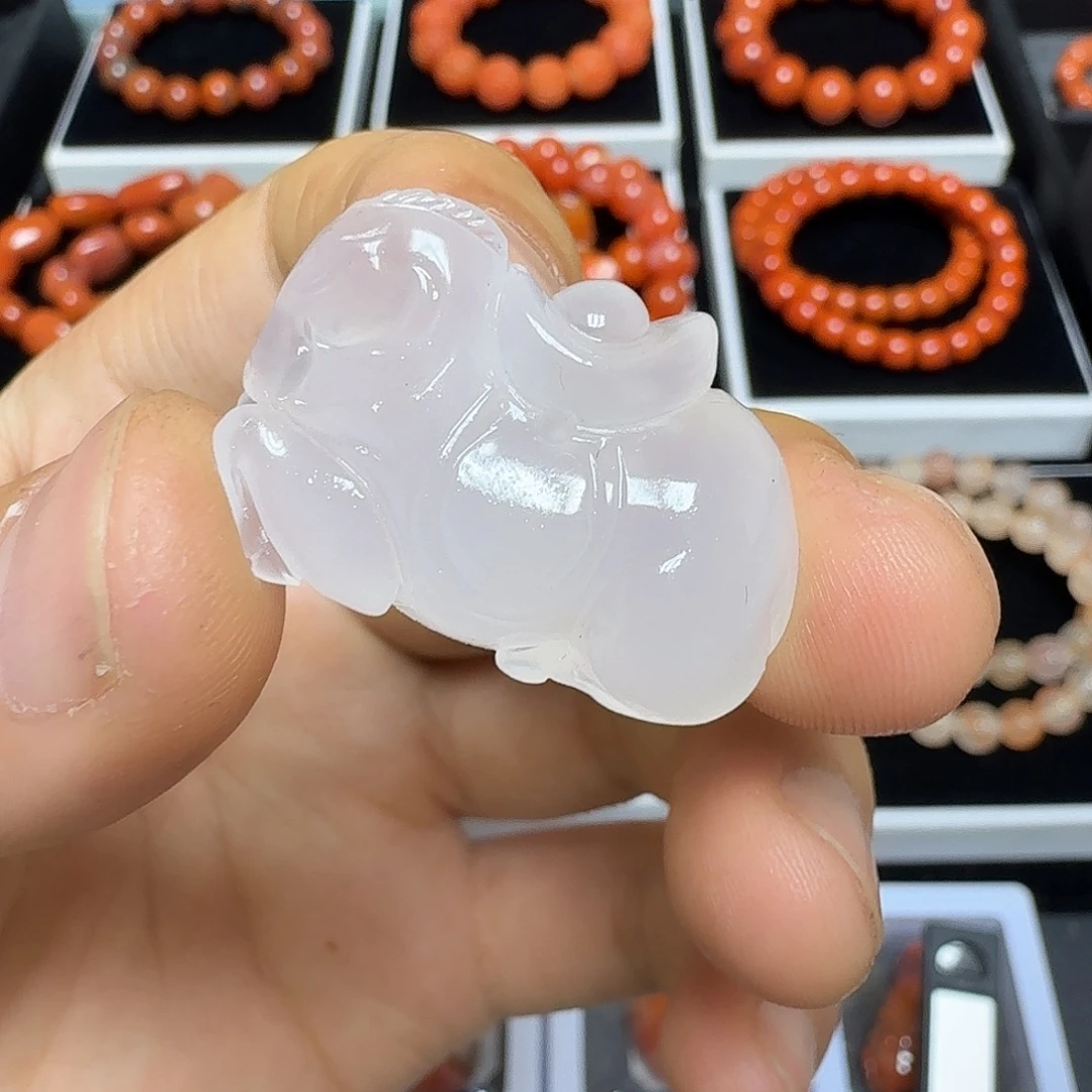 南红玛瑙未镶嵌川料瓦西荔枝冻唐马12g