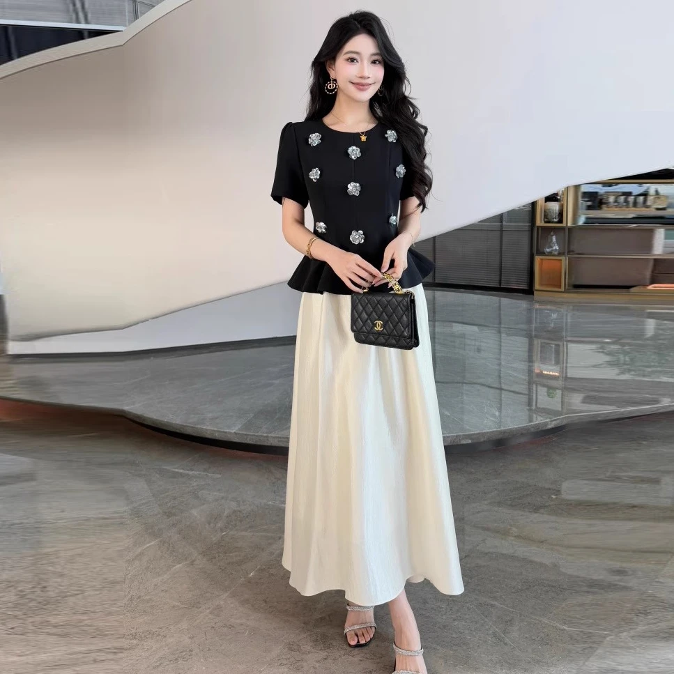 【孤品微瑕次品NO退NO换介意慎拍】新款时尚立体花荷叶边上衣6312