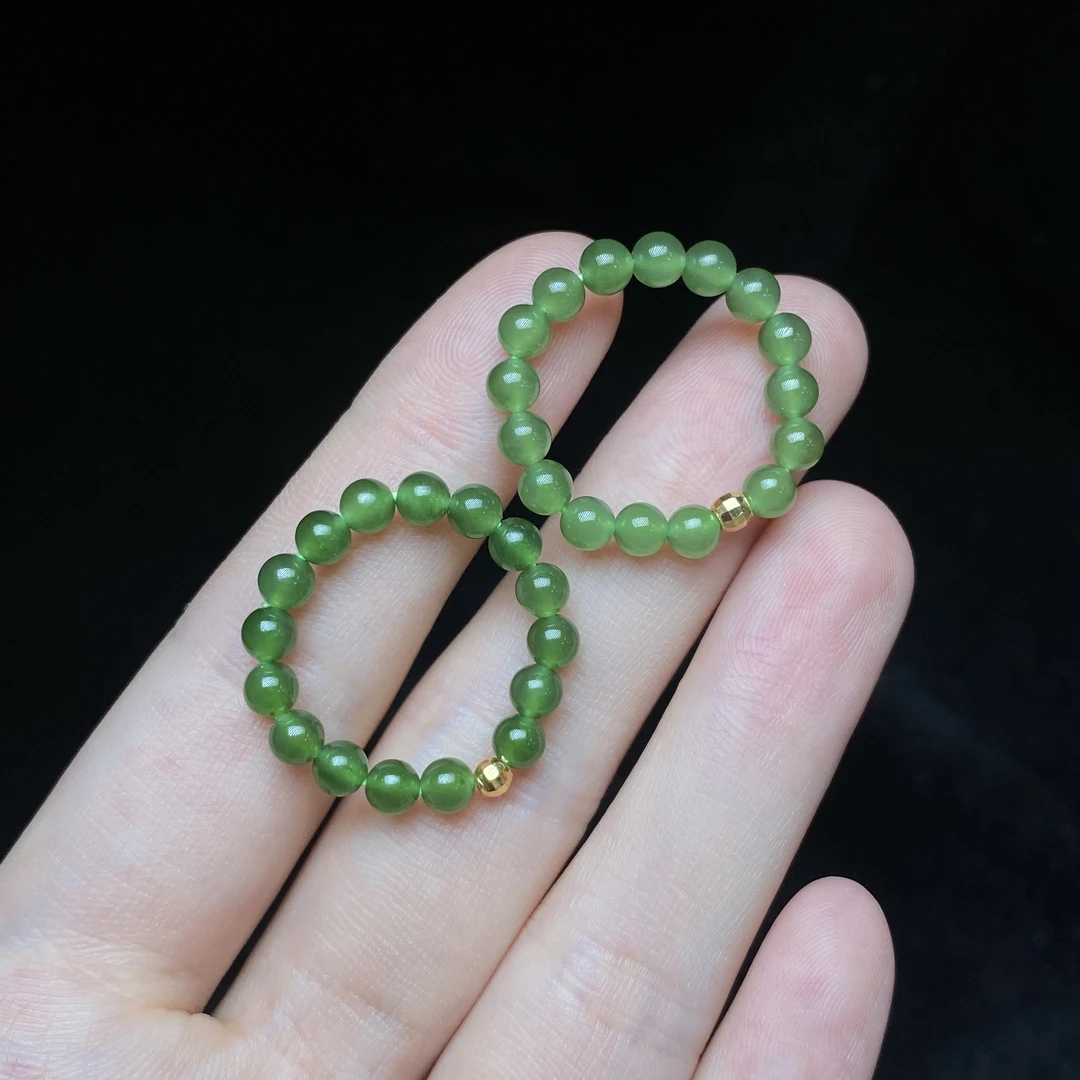 【小北好物】和田玉DIY圆珠戒圈约3mm+【多样性发一件】QH10X941