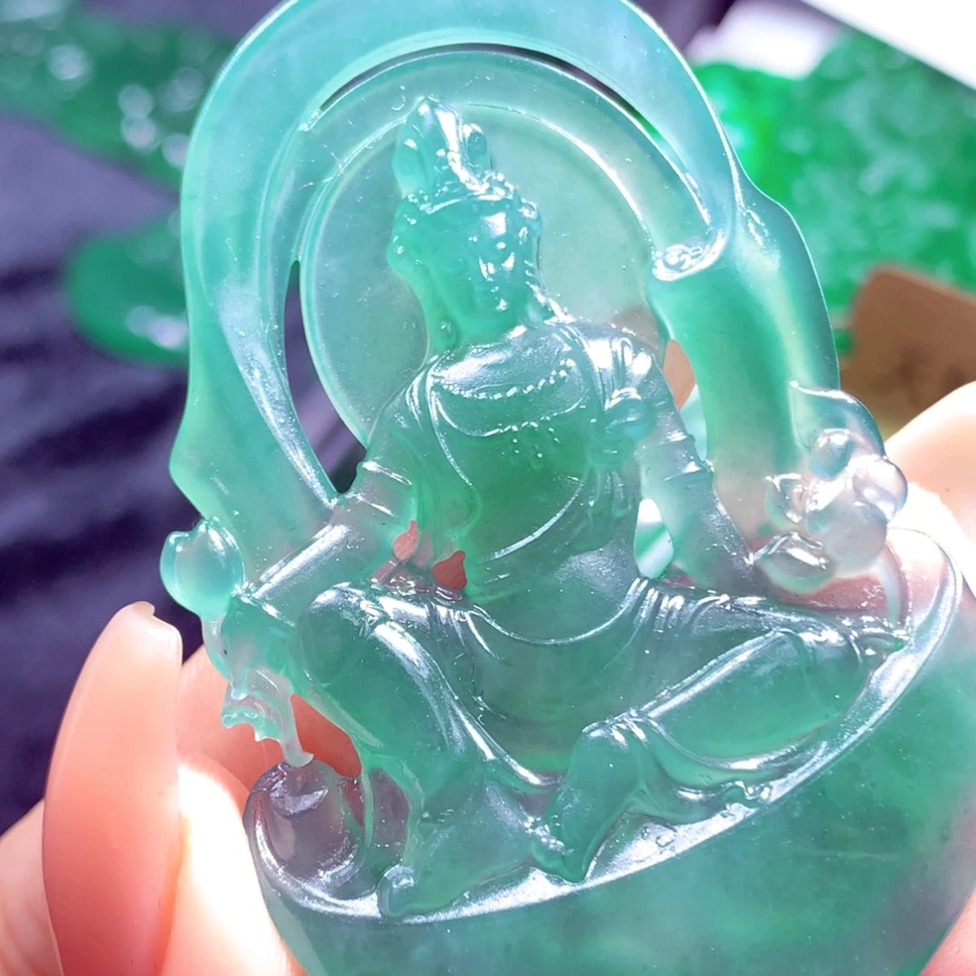 定制翡翠未镶嵌天然缅甸翡翠A货毛货挂件