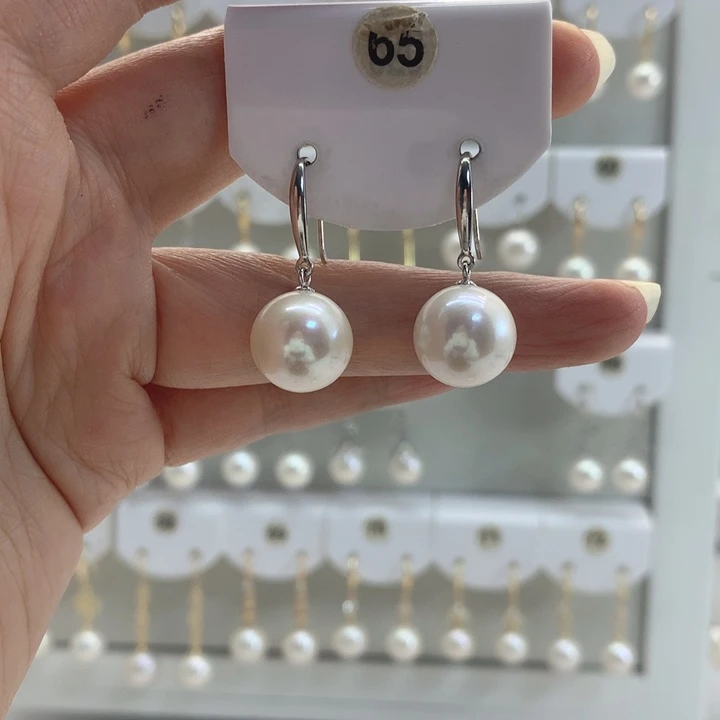 淡水珍珠耳饰银S925镶嵌