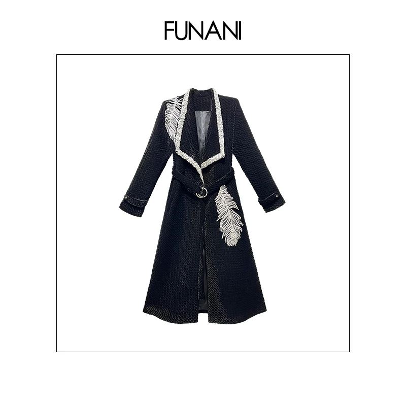 【FUNANI】 气质长款2025收腰西装领显瘦保暖长袖女装大衣 X2530513