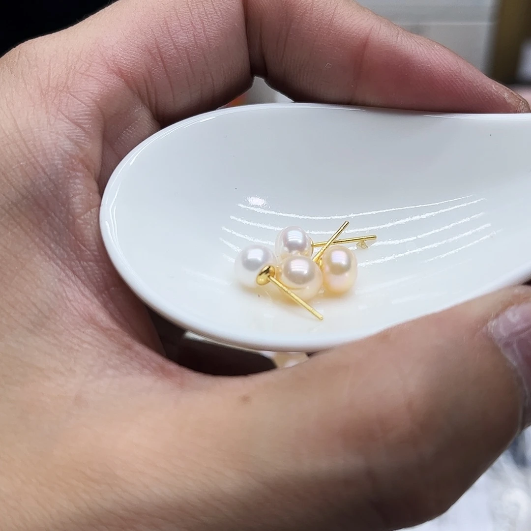 耳饰淡水珍珠银S925镶嵌