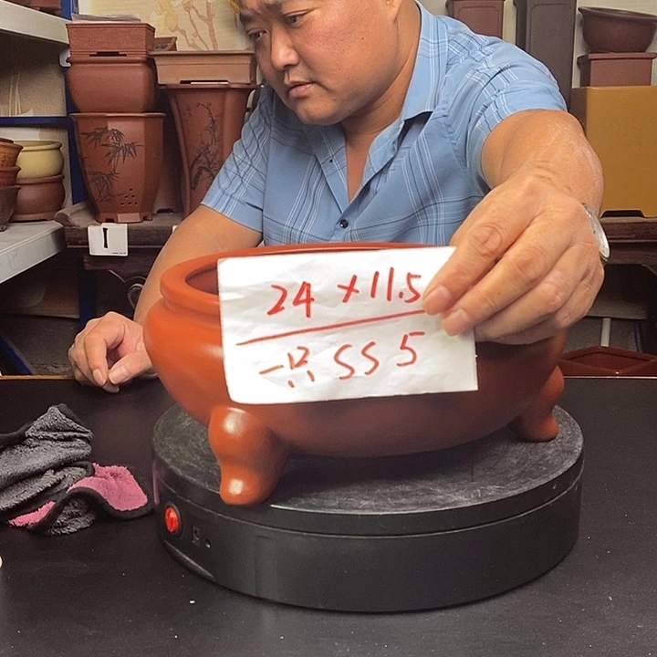 紫砂花盆货号一只SS5