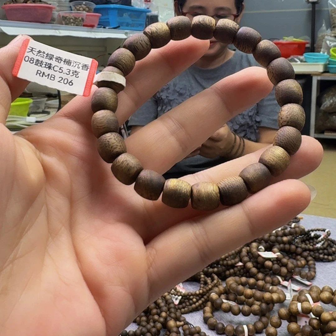 手串沉香08鼓珠单圈5.3克