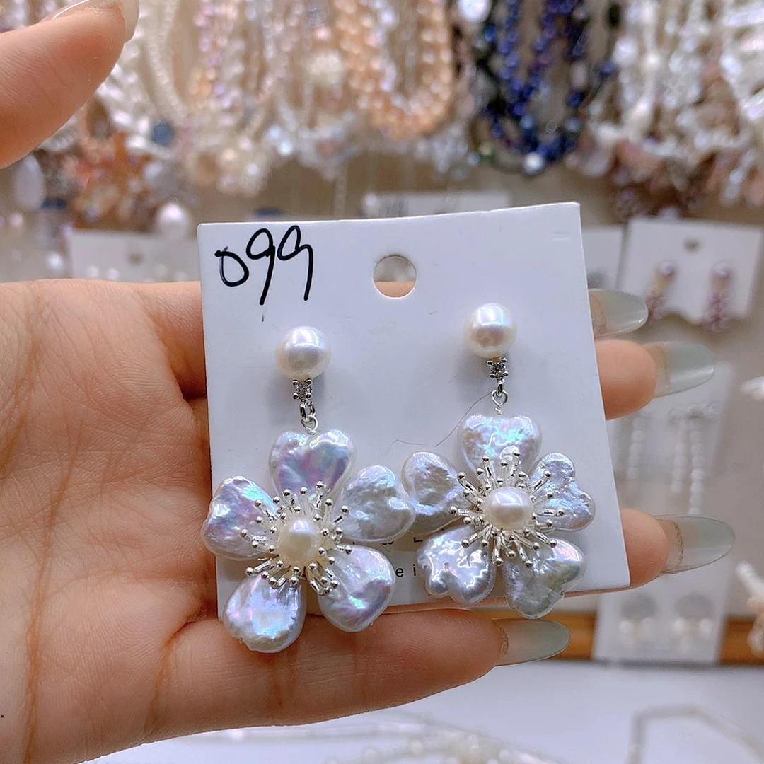 银S925镶嵌淡水珍珠发饰嗯**呢