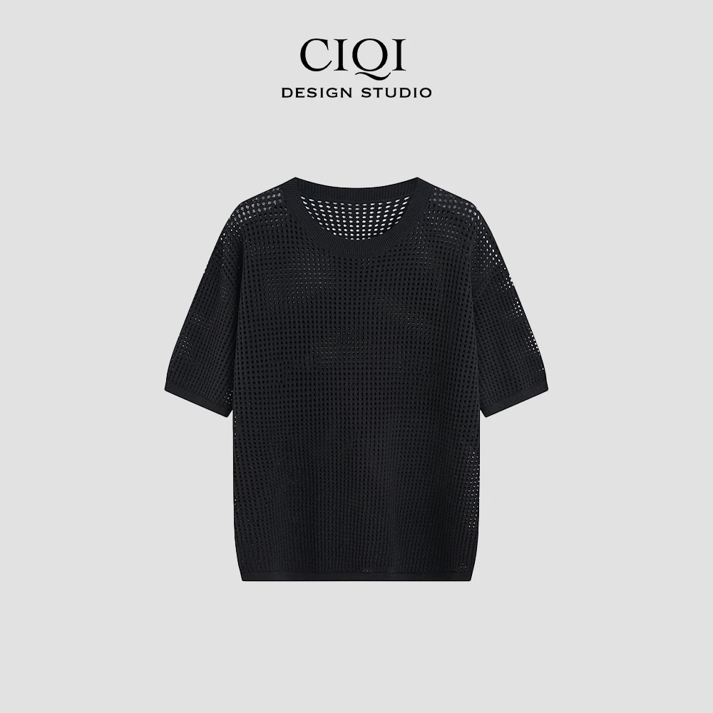 CIQI STUDIO 夏季镂空宽松短袖