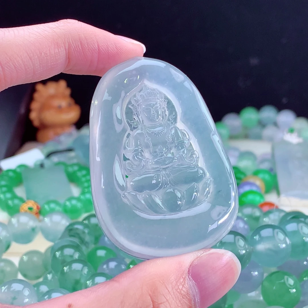 翡翠手链未镶嵌度母菩萨