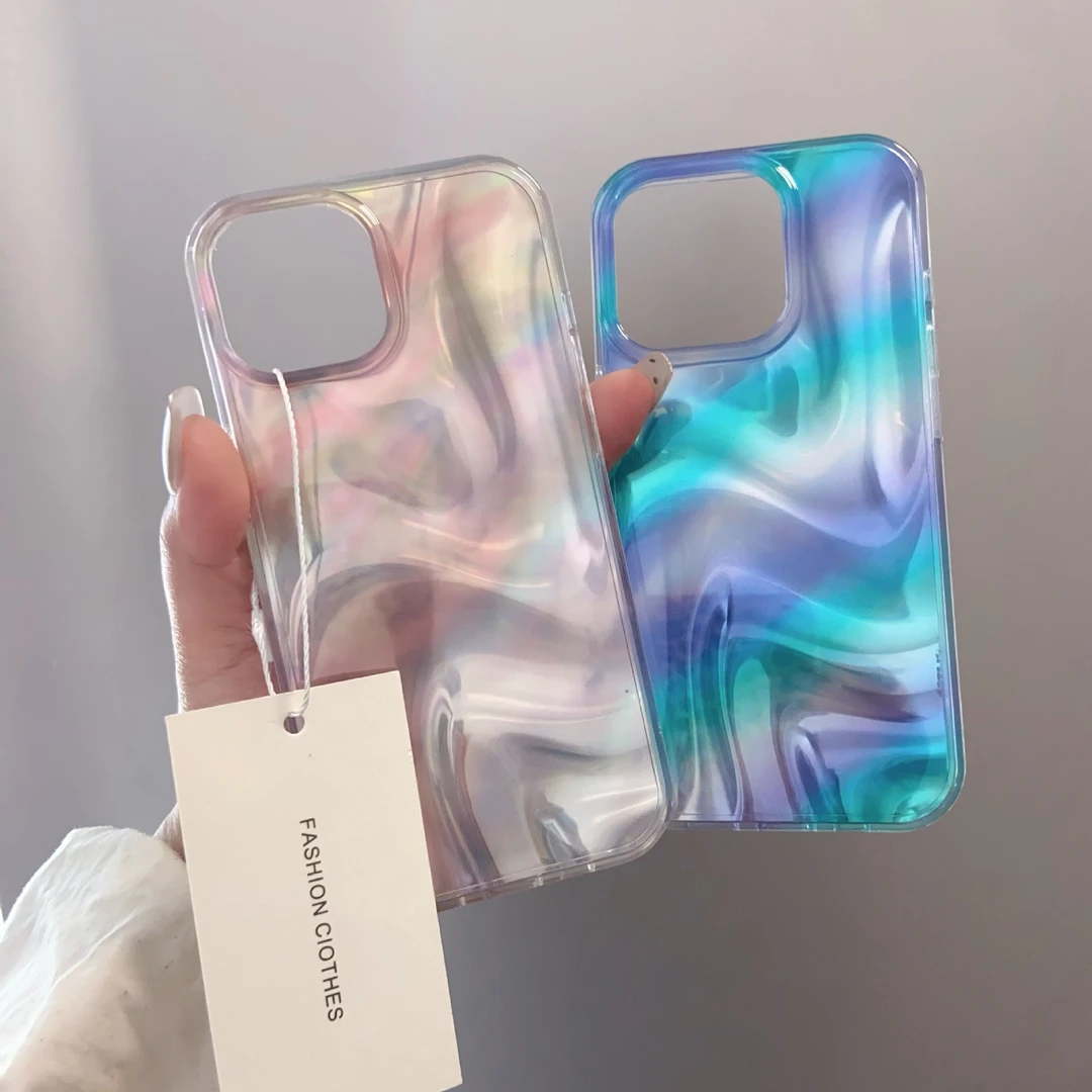 适用iPhone15pro烫银羽纱手机壳苹果14pro极光闪粉13promax保护壳